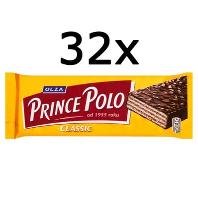 32x Prince Polo classic chocolate bar 35g