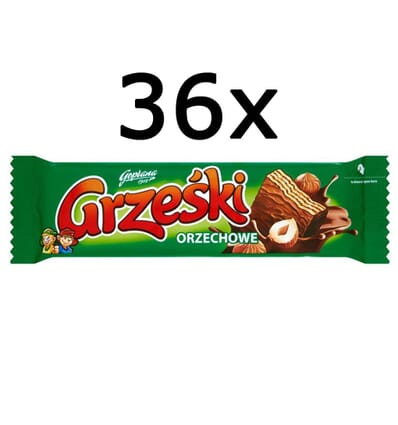 36x chocolate bar with nuts Grzeski 36g