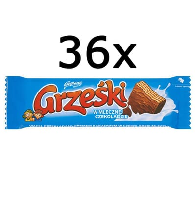 36x milk chocolate bar Grzeski 36g