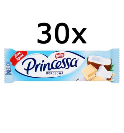 30x Princessa chocolate bar with coconut 37g