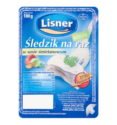 Herring / Na raz herring portion in cream sauce Lisner 100g